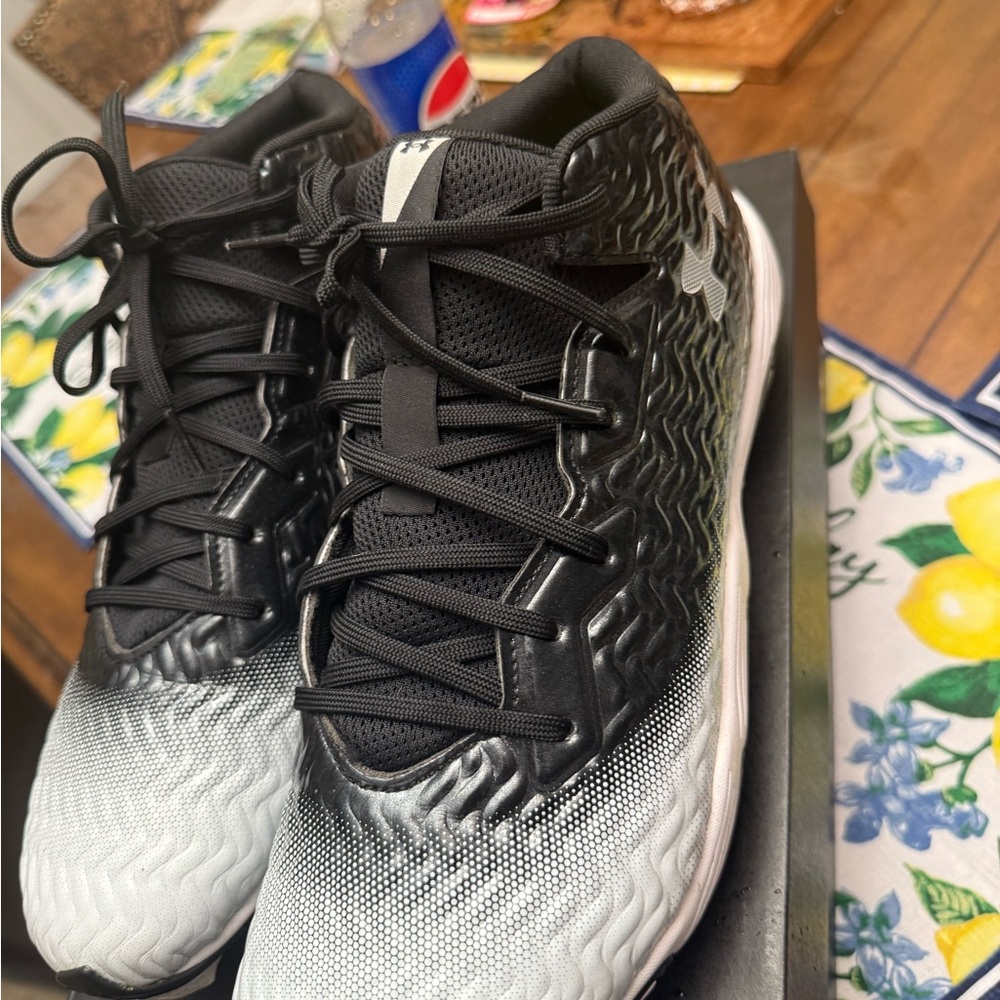 Under Armour Black and White Football Cleats- worn once